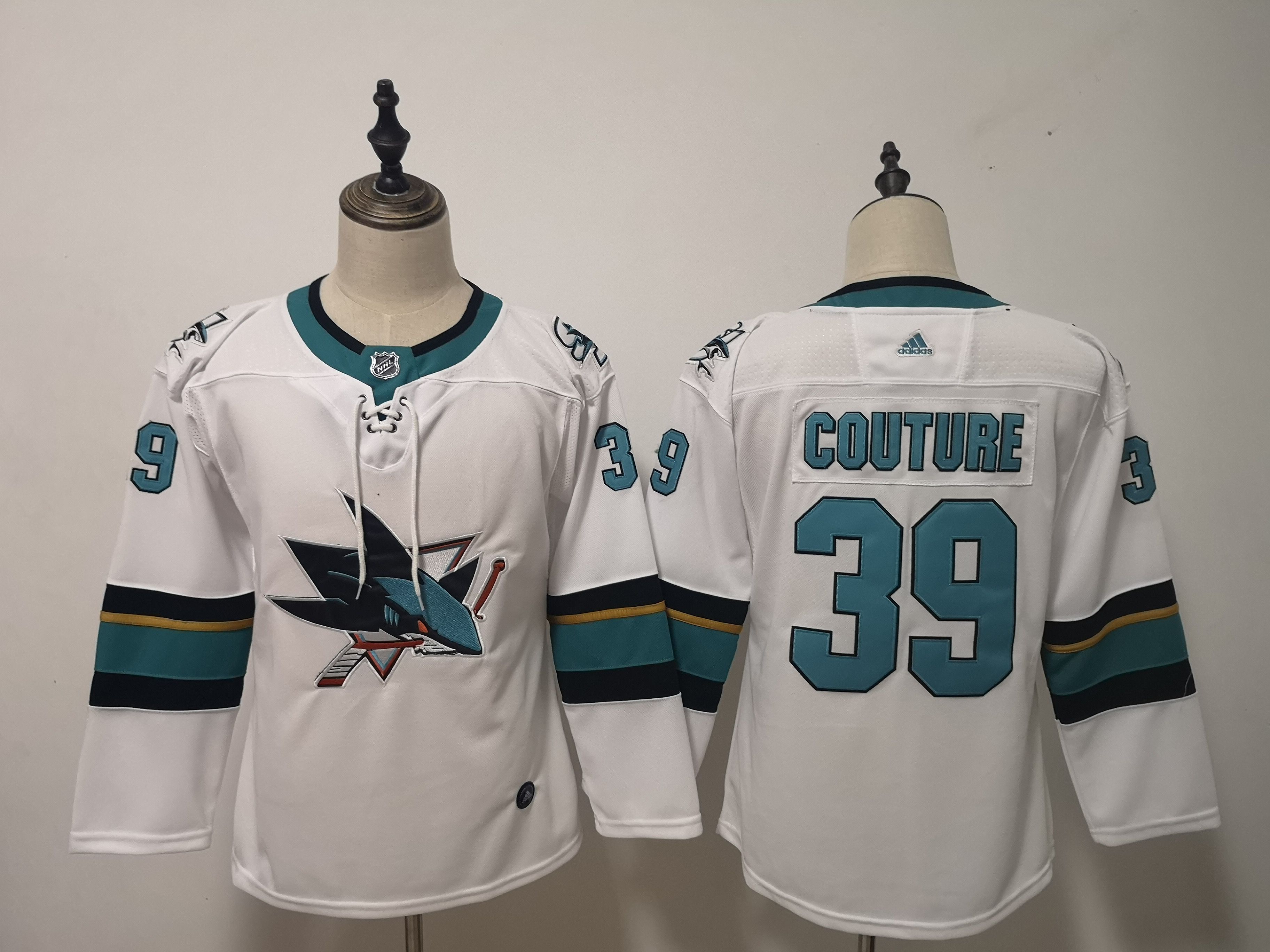 Women San Jose Sharks 39 Couture White Adidas Stitched NHL Jersey